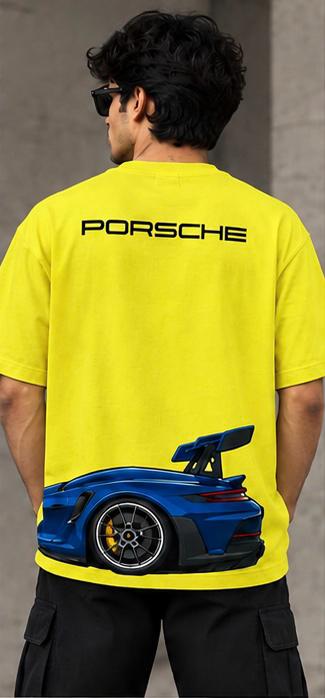 ZARVE Porsche-Inspired Car T-Shirt — Pale Yellow