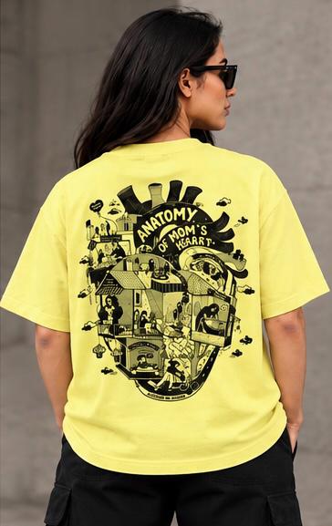 Anatomy of Mom’s Heart Graphic T-Shirt – Pale Yellow