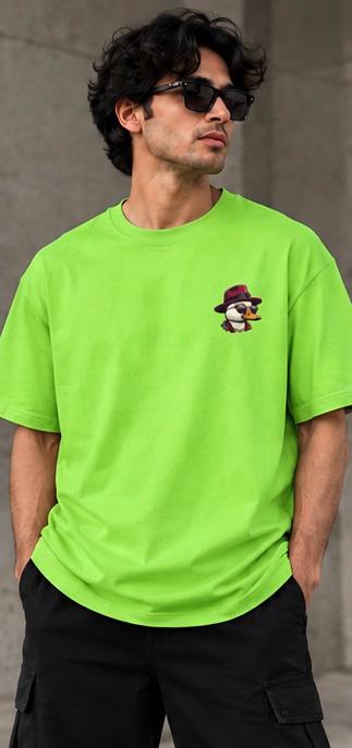 Everything Is Fine Duck Graphic T-Shirt – Kiwi Green